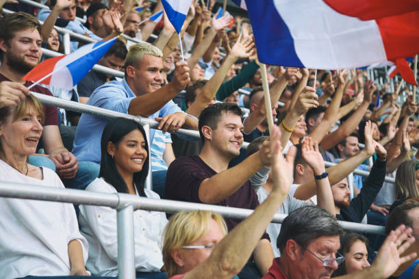 istock Spectators on a stadium with France playing 1325880416
