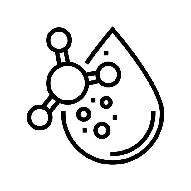 oil keratin drop line icon vector illustration oil keratin drop line icon vector. oil keratin drop sign. isolated contour symbol black illustration chemical straightener stock illustrations