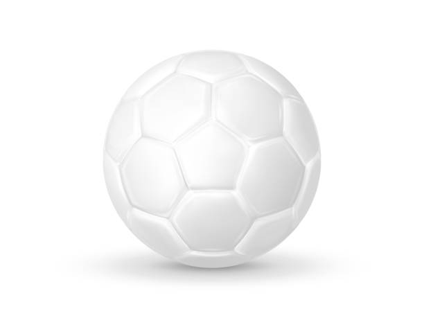 istock Glossy white soccer ball. Sports equipment isolated on white background 1325883219