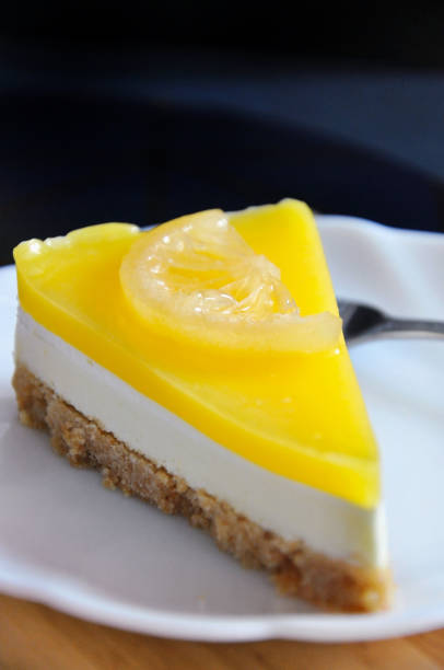istock Close up a Piece of Lemon Cheese Tart 1325886423