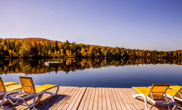 istock Dock on Lac-Superieur, Mont-tremblant, Quebec, Canada 1325886641