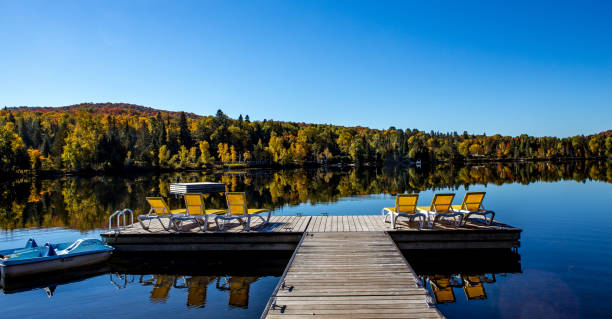 istock Dock on Lac-Superieur, Mont-tremblant, Quebec, Canada 1325886645