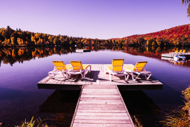 istock Dock on Lac-Superieur, Mont-tremblant, Quebec, Canada 1325886650