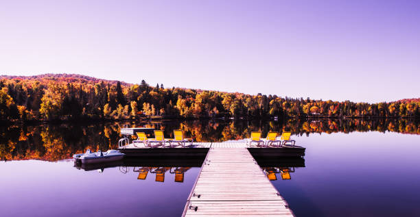 istock Dock on Lac-Superieur, Mont-tremblant, Quebec, Canada 1325886658