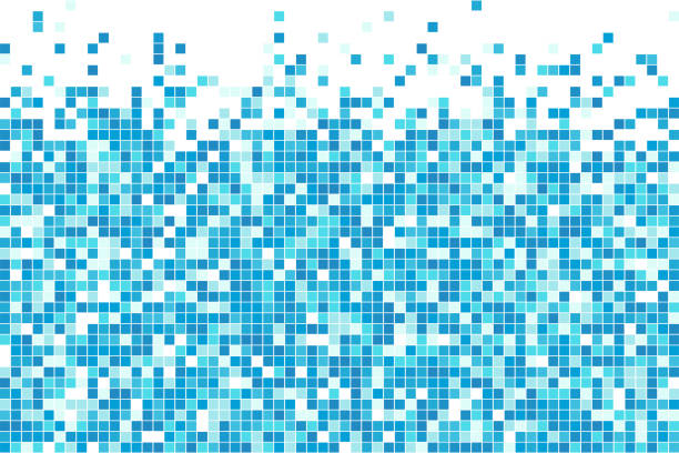 Abstract blue cyan winter mosaic background. Aqua blue colored square tiles. Pixel clean backdrop with copy space. Vector Abstract blue cyan winter mosaic background. Aqua blue colored square tiles. Pixel clean backdrop with copy space. Vector swimming pool background stock illustrations