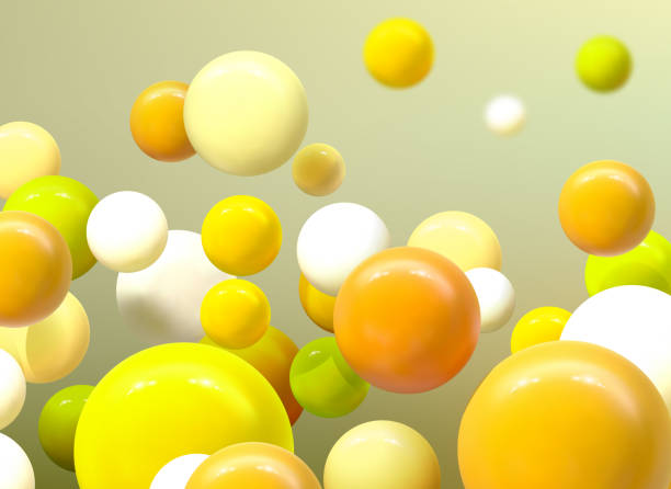 istock Abstract vector futuristic background with colorful 3d spheres, glossy bubbles, balls. 1325891523
