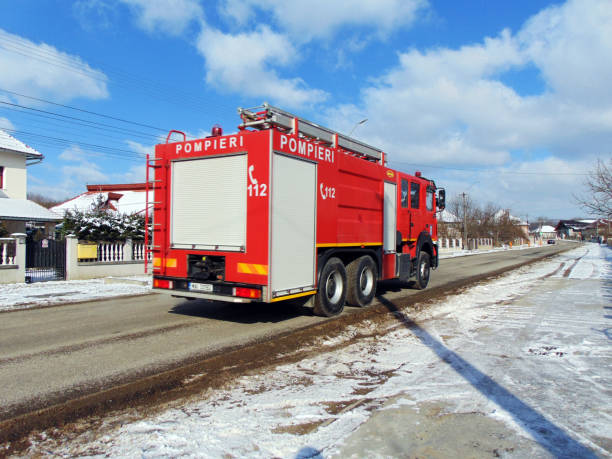 istock fire truck on the road in Maramures 1325895855