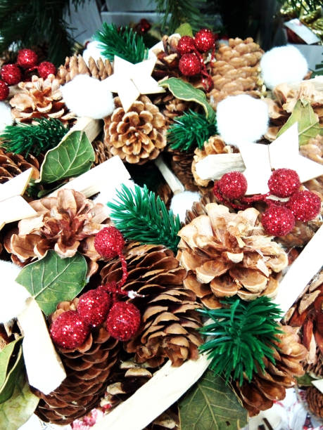 istock Christmas decorations for sale in a market 1325897587