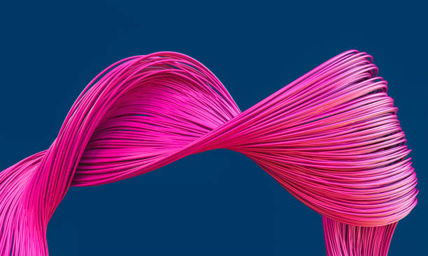 istock group of fuchsia cables that roll up on 1325902161