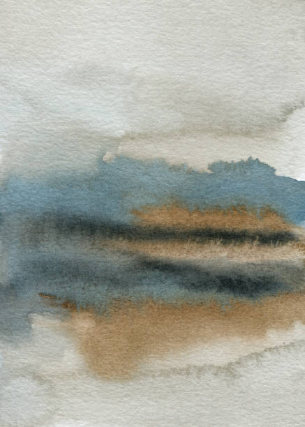 istock abstract minimalist landscape watercolor painting background 1325903303