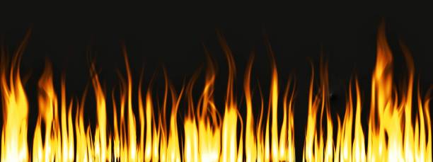 istock Illustration of a fire that illuminates the darkness 1325904227