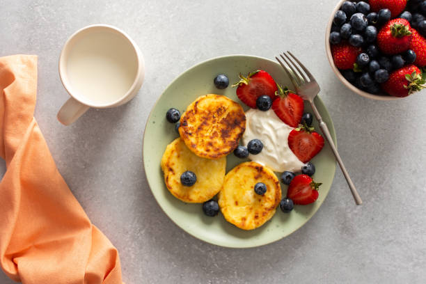 istock Cottage Cheese Pancake with fresh berries 1325907601