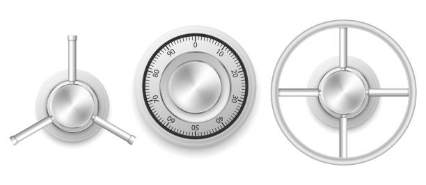 istock Safe combination lock. Security Concept. Metal Steel Lock For Safety And Privacy. Protection Concept isolated on white background. Vector illustration. 1325908586