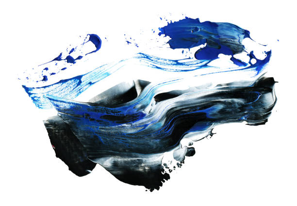 istock abstract artistic acrylic brush stroke in white black  blue smeared  colors textures 1325908683