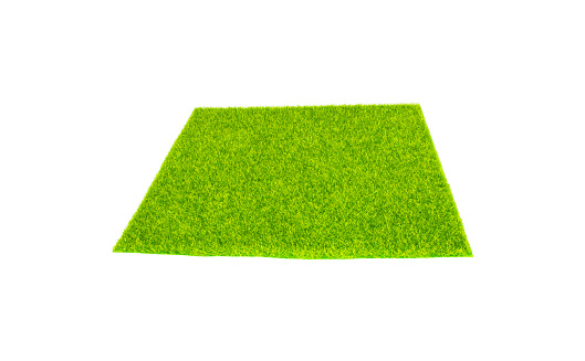 Green Artificial Grass for Flooring or Garden Decoration. Clipping path.
