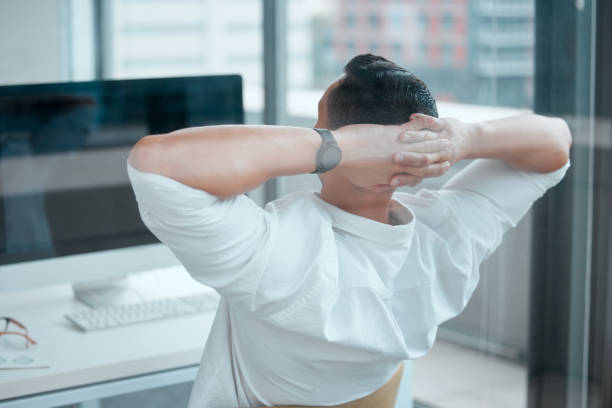 istock Shot of a male call center taking a break from work 1325916345