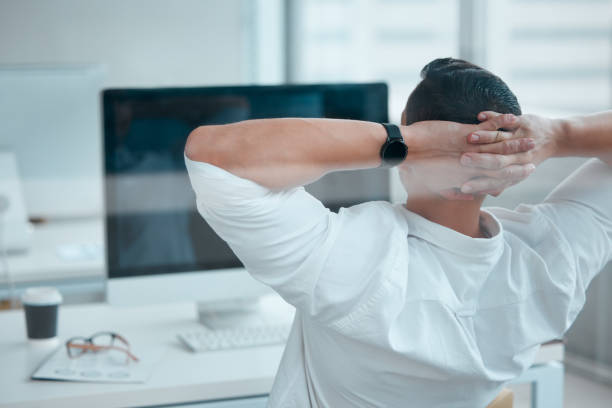 istock Shot of a male call center taking a break from work 1325916347
