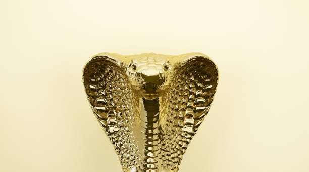 gold metal cobra head. 3d rendering