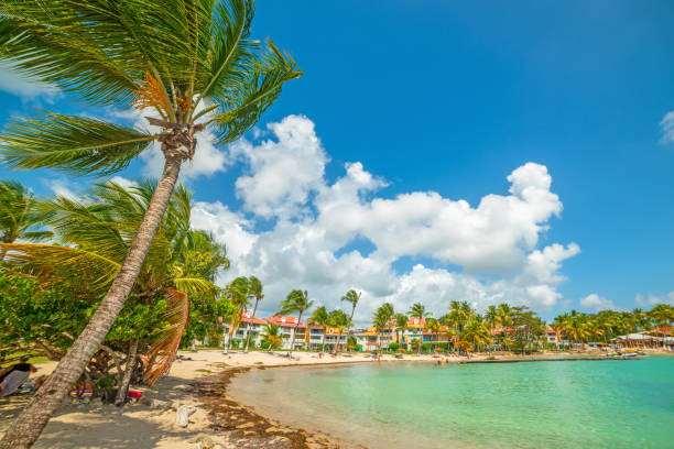 istock Cloudy sky over Bas du Fort beach in Guadeloupe 1325918503