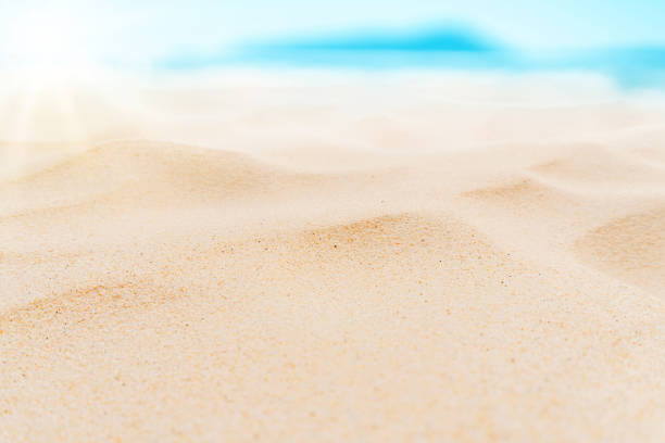 istock Copy space blur tropical beach with bokeh sun light wave on blue sky and white cloud abstract background. 1325918576
