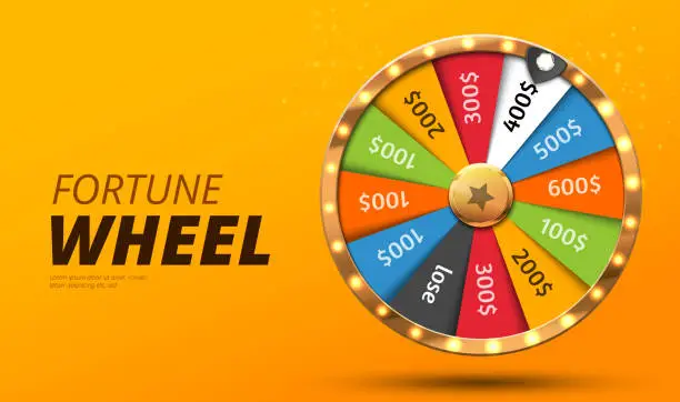 Vector illustration of Colorful wheel of fortune infographic