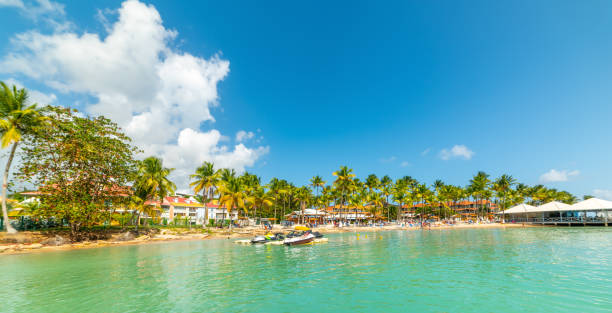 istock Blue sky over beautiful Bas du Fort beach in Guadeloupe 1325923380