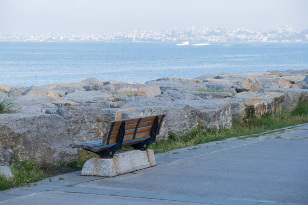 istock public seat bench in kadikoy, sea side, istanbul, 1325923509
