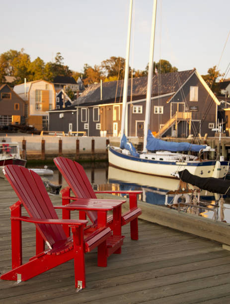 istock Adirondack chairs on a wooden pier. 1325926360