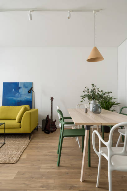 istock Eclectic style living room with dining area 1325928533