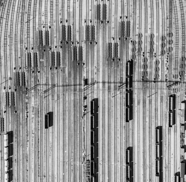 istock large network of railway tracks of a huge marshalling yard. Smooth transition view of metropolis. Yekaterinburg, Russia. 1325933847