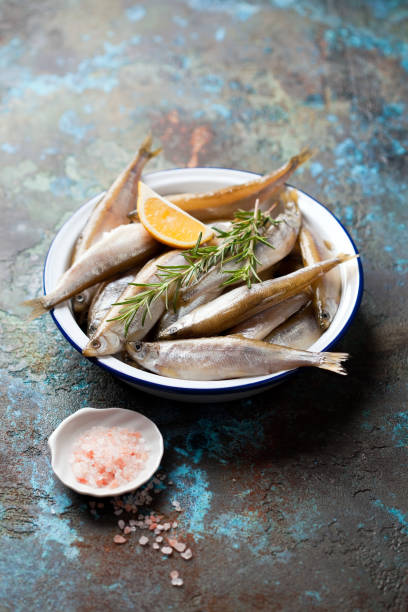 istock Raw fresh smelt fish in an enamel bowl 1325934360