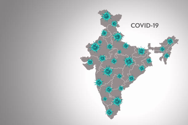 India while fighting with Second Wave of Covid-19 or Corona Virus, now fears the third or 3rd wave after the detection of the Delta variant. This might again lead to another worldwide lockdown. This 3D illustration or 3D rendering shows the same in the image. mapa de la india que muestra la propagación del coronavirus o covid-19, la enfermedad más infecciosa de este siglo. la pandemia se ha extendido por todo el país. ahora tememos la llegada de la tercera ola y su grave efecto en la salud y el bienestar de