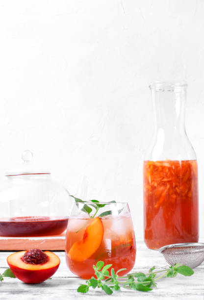 istock Iced tea with nectarines in drinking glass 1325936261