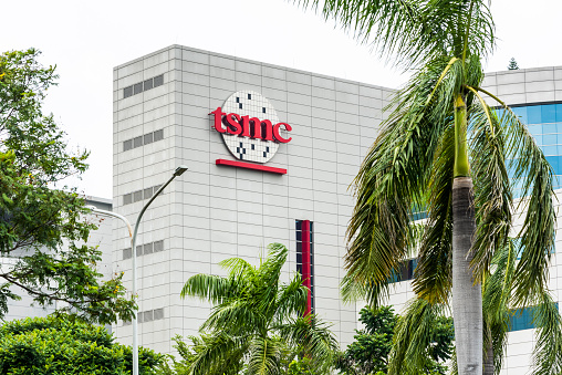 Taiwan Semiconductor Manufacturing Company (TSMC) plant in Tainan Science Park, Taiwan; TSMC is the world's largest dedicated independent (pure-play) semiconductor foundry.
