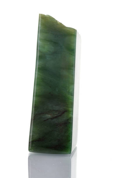 istock macro mineral stone Nephrite on a white background 1325936808