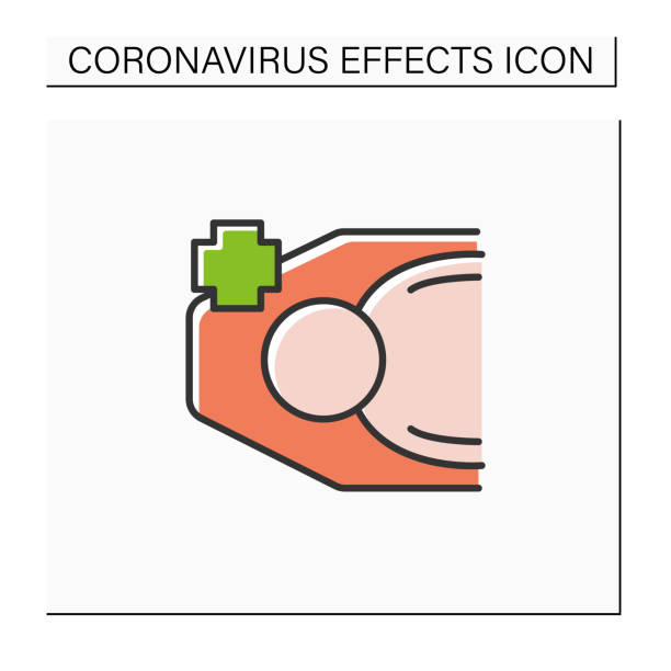 coronavirus efekty kolor solo - healthcare and medicine healthy lifestyle finance newspaper stock illustrations