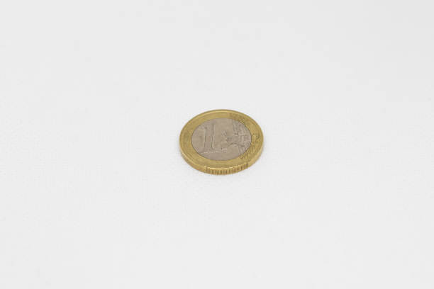 istock Metal coin worth 1 Euro on a white background 1325944904