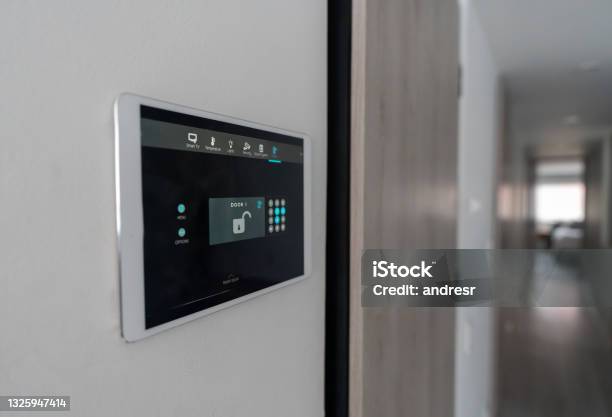 Closeup On An Automated Security System At A House Stock Photo - Download Image Now