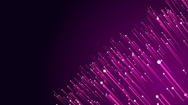 Abstract futuristic speed background. Big data visualization. Dynamic flow lines on pink background. 3D rendering. stock photo