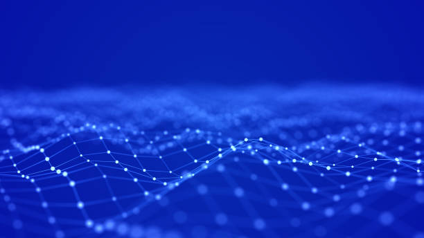 istock Digital dynamic wave. Abstract futuristic blue background with dots and lines. Big data visualization. 3D rendering. 1325951567