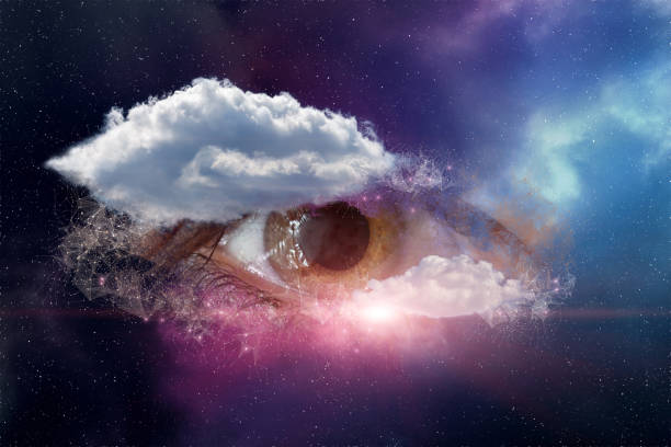 istock Eye is watching the network and the data cloud against the background of outer space. 1325953764