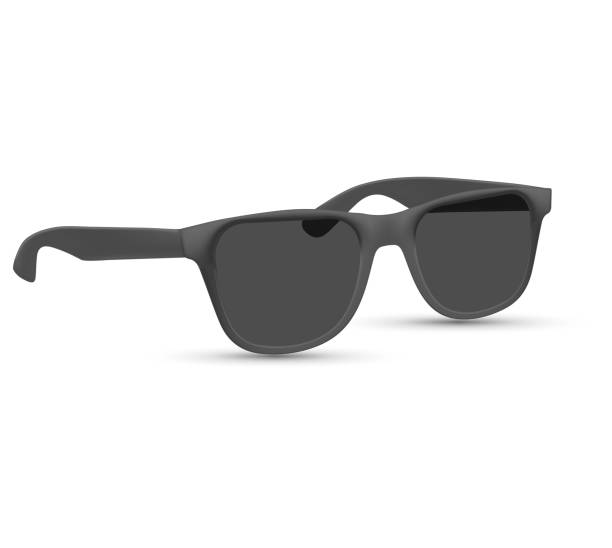 istock Sunglasses model, Black sunglass, mens glasses silhouette and retro eyewear mockup. Isolated on white background. Vector illustration. 1325959686