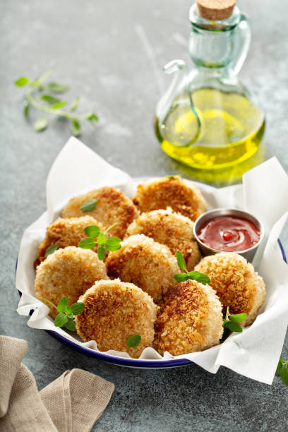 istock Chicken or fish patties with ketchup 1325962035