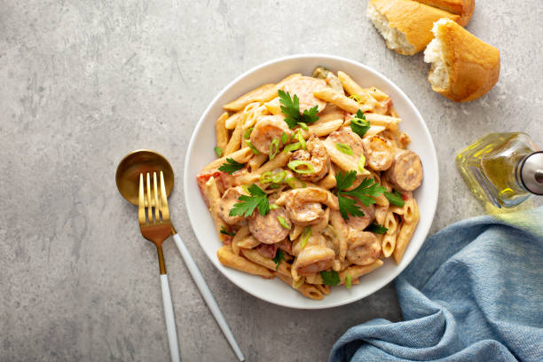 istock Cajun shrimp and sausage pasta 1325963160