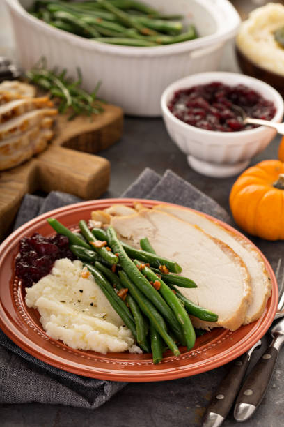 istock Thanksgiving plate with turkey and sides 1325964452