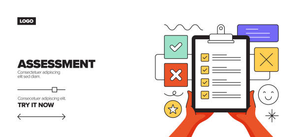 istock Assessment Concept for Landing Page, Website Banner, Online Advertising, Advertising and Marketing Material 1325966011