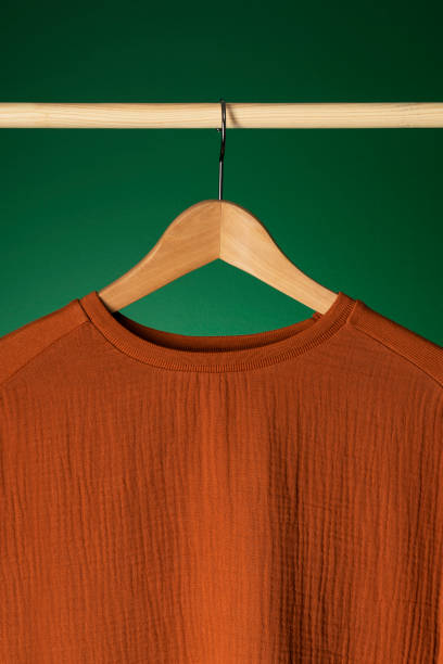 istock T-shirt mockup on wooden hanger 1325973532