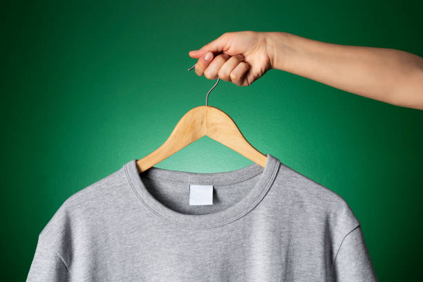 istock T-shirt mockup on wooden hanger 1325974933