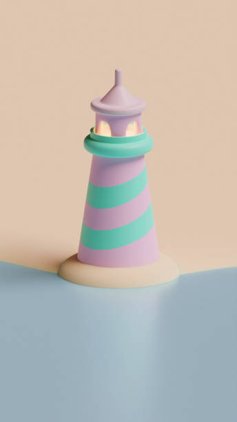 istock Summer Lighthouse 3D Rendering Illustration 06, suitable for holiday, vacation, tourism, or summer theme. 1325979854