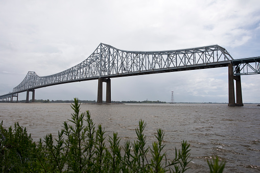 A cantilever bridge that spans the Delaware River from Chester, Pennsylvania to Bridgeport, in Logan Township, New Jersey